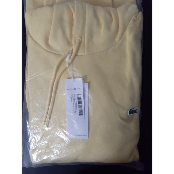 Lacoste Men's Long Sleeve Solid Pop Over Sweater Yellow 4XL - Picture 2 of 3